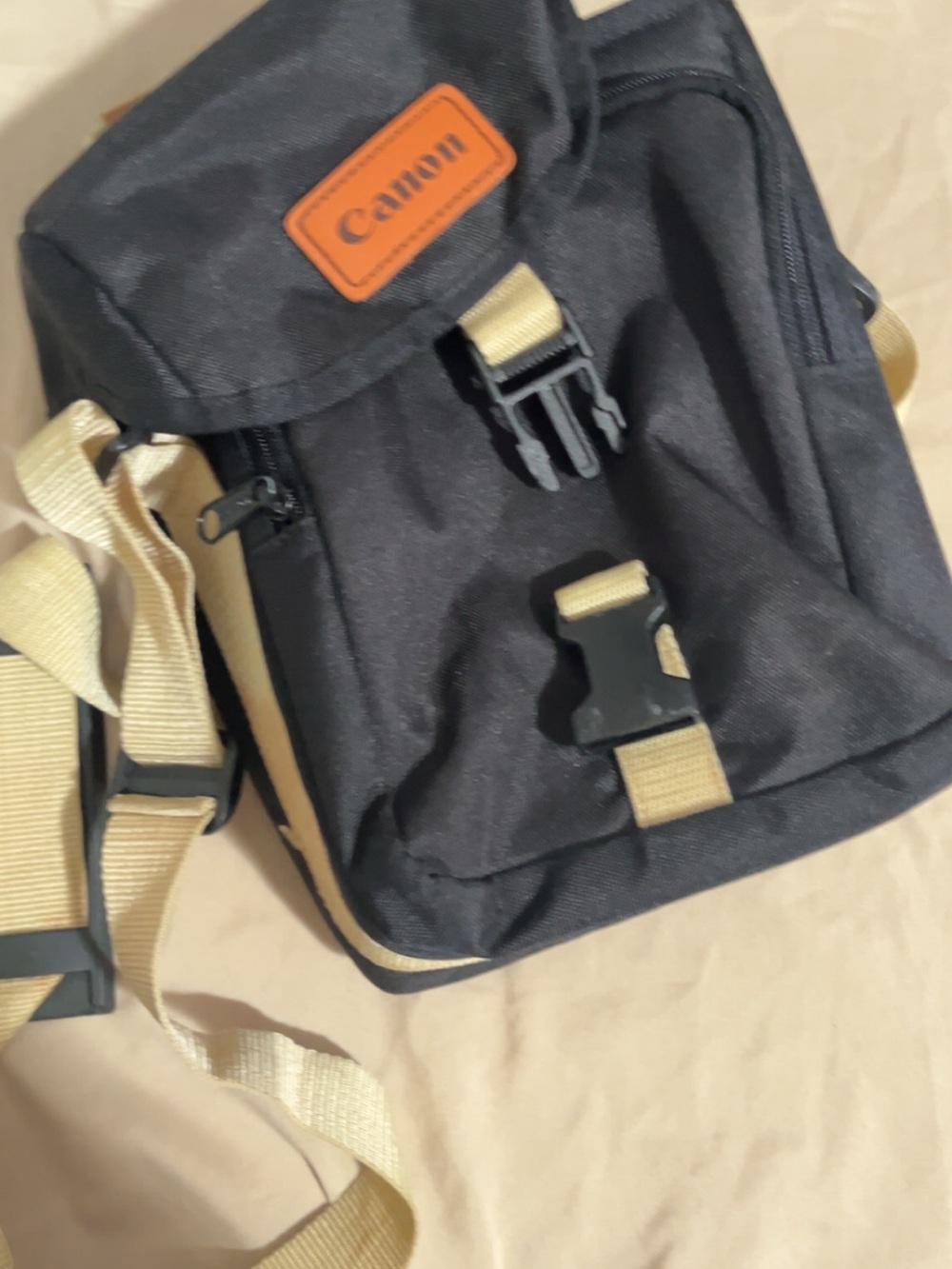 Canon Black and Tan Messenger Camera Bag